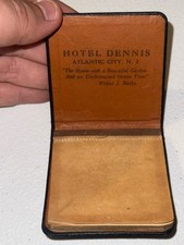 VTG 1940s HOTEL DENNIS ATLANTIC CITY New Jersey Souvenir Mini Leather Notepad  picture