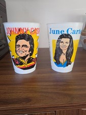 Vintage 70's 7-11 Slurpee Cup JOHNNY CASH + June Carter rock music series picture