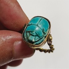 Handmade Egyptian Scarab Ring, Copper Design, Pharaonic Heritage Style picture