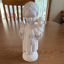Vintage 1967 Goebel HJ32 Shepherd Boy Lamb White Bisque Figurine W Germany picture
