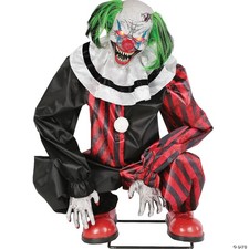 ANIMATED CROUCHING RED CLOWN PROP picture