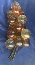 Lucite MCM Large Cluster Of Yellow Gold/ Amber Acrylic Grapes Vintage 1960