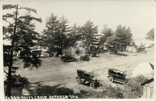 Netarts OR Oregon c1920 Bird's Eye Happy Camp Cars Tents RPPC Postcard COPY picture