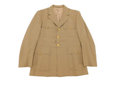 US Navy Khaki Coat 40 Named Captain Service Dress Jacket Vintage Uniform 1956 picture
