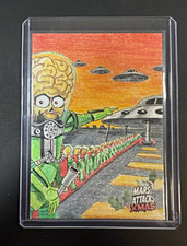 Topps Mars Attacks Christmas 2026 Martian 1/1 Sketch Auto Guy Holzer picture