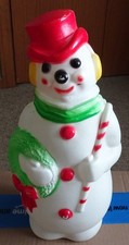 Vintage Empire Plastic Blow Mold Christmas 13” Snowman 1968 - No Light picture