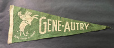 Rare Vintage 1940's Gene Autry and Champ Green Felt Pennant 26