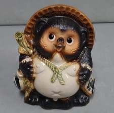 pottery raccoon dog Shigaraki ware Tanuki figurine lucky charm ceramic tanu picture