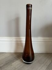 Vintage Art Glass Vase Krosno Poland Large Brown Hand Blown 21