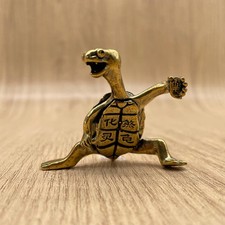 Lucky Brass Turtle Figurine Chinese Wealth Fortune Tortoise Desk Decor Gift picture