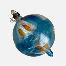 Antique HTF German BLUE Unsilvered Finial Christmas Ornament Tinsel Inside picture