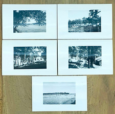 Vintage 1950s RPPC Lot 5 Cards Lake Resort Cabins Beach Sailboats L. L. Cook picture