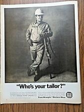 1972 Wrangler Western Wear Ad  Big Ben Who's Your Tailor? Construction Worker picture