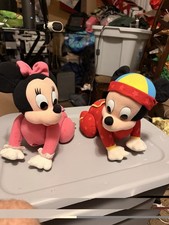 Mattel Vintage Disney 1995 Baby Touch N Crawl Minnie/Micky Mouse TESTED Lot 2 picture