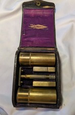 Rare Vintage Gillette Safety Razor Travel Set In Leather Case (TV) picture
