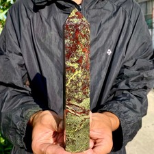 1.58LB Natural Dragon Blood Stone Quartz Crystal Obelisk Wand point Healing picture