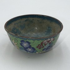 ANTIQUE EARLY 20 c. CHINESE CLOISONNE ENAMELED FLORAL BOWL picture