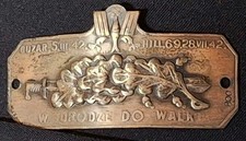 WWII Polish 2nd Corps Anders Army 2nd Armored Brigade Silver 800 Plaque Hill 69 picture