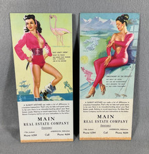 2 Vintage Pin-up Risque Ink Blotter Advertisements - Anderson Indiana #1 picture