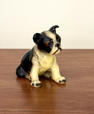 Mortens Studio Vintage Black & White English Bulldog Pup Figurine Sitting picture
