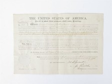 1871 Ulysses S Grant US Land Patent Minnesota Lawrence Brainard 160 Acres picture