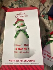 Hallmark Keepsake Merry Wishes Snowman Christmas Ornament 2014 picture