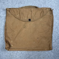 Vintage 1930s 40s Brown Duck Canvas 14x16 Document Map Carrying Case Portfolio picture