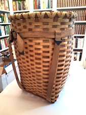 Rare 1940 Vtg Large 24x16x14”Antique Adirondack Trappers Basket Backpack Rustic picture