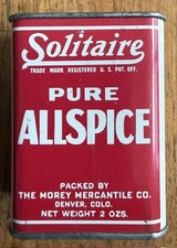 Vintage Antique Solitaire Pure Allspice Spice Tin picture