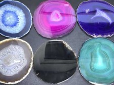 Large Round Circular Agate Slices (2 Pounds)(4.5 - 5.5 Inches)(Size #5) Two LBs picture