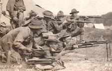 WWI Army Cavalry Soldier Bolo Knife Machine Gun Rifle RPPC Real Photo Postcard picture