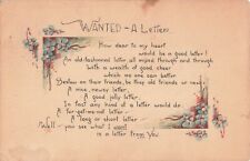 1909 Wishing for a Letter Romance Love Lost Postcard 5.5
