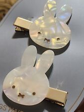 Opalescent Miffy White Marble hair Bangs Clip Set Kawaii Gift NEW ~ Dick Bruna picture