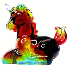Boyd Little Lucky Unicorn Rubina Cadmium UV Reactive Glass picture