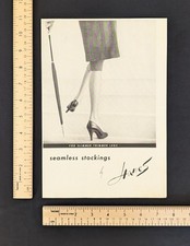 Vintage 1955 Hanes Seamless Stockings B&W Print Ad Full Page 1950s Original picture