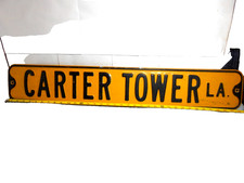 VINTAGE RARE CARTER TOWER LOS ANGELES LA. CALIFORNIA STREET SIGN PORCELAIN METAL picture