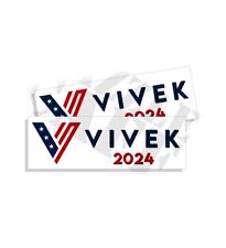 Vivek 2024 V Logo Ramaswamy Bumper Sticker Election Bumper Sticker Decal 2Pk 9x3 picture