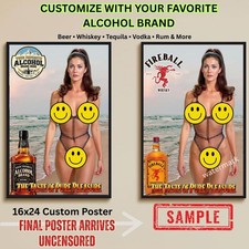 16x24 Custom Alcohol Poster – Any Beer Whiskey Rum Tequila Vodka Brand #118 picture