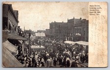 Slater Missouri Main Street Street Fair Crowds Buildings Postcard picture