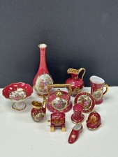 Vintage Limoges France Dark Pink Miniatures Lot Of 11 Pieces picture