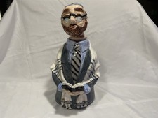 Israeli Jewish Clay Art Decanter “Shlomo” Volker Ceramics - Marilynn Appel. picture
