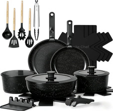 21Pcs Pots and Pans Set Non Stick, Nonstick Ceramic Cookware Sets Detachable Han picture