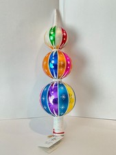 Christopher Radko 2001 Rare HTF Fantasia BRIGHTON STRIPES Tree Topper picture
