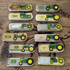 John Deere Tractor Folding Knives Complete Set Of 12 Franklin Mint picture