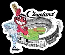 Cleveland Indians STICKER - Municipal Stadium Vintage Chief Wahoo MLB Large picture
