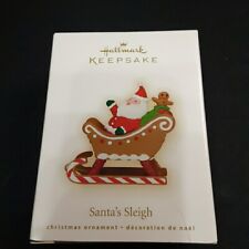 2009 Hallmark Keepsake Santa's Gingerbread Candy Cane Sleigh Christmas Ornament picture