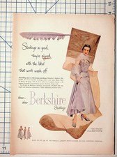 Vintage 1950s Berkshire Stockings Magazine Ad Pauline Trigere Fashion picture