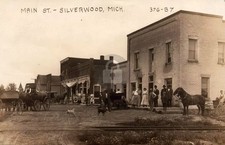 Silverwood MI Michigan People Main Street View 1910s RPPC Photo Postcard COPY picture