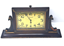 Antique Waltham Desk or Mantel Wooden Clock on Swivel Stand Works Great picture