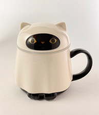 Starbucks Tawian Halloween Black White Cat mug with Lid 2019 Limited Edition picture